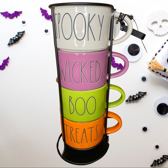 RAE DUNN STACKED HALLOWEEN MUG SET